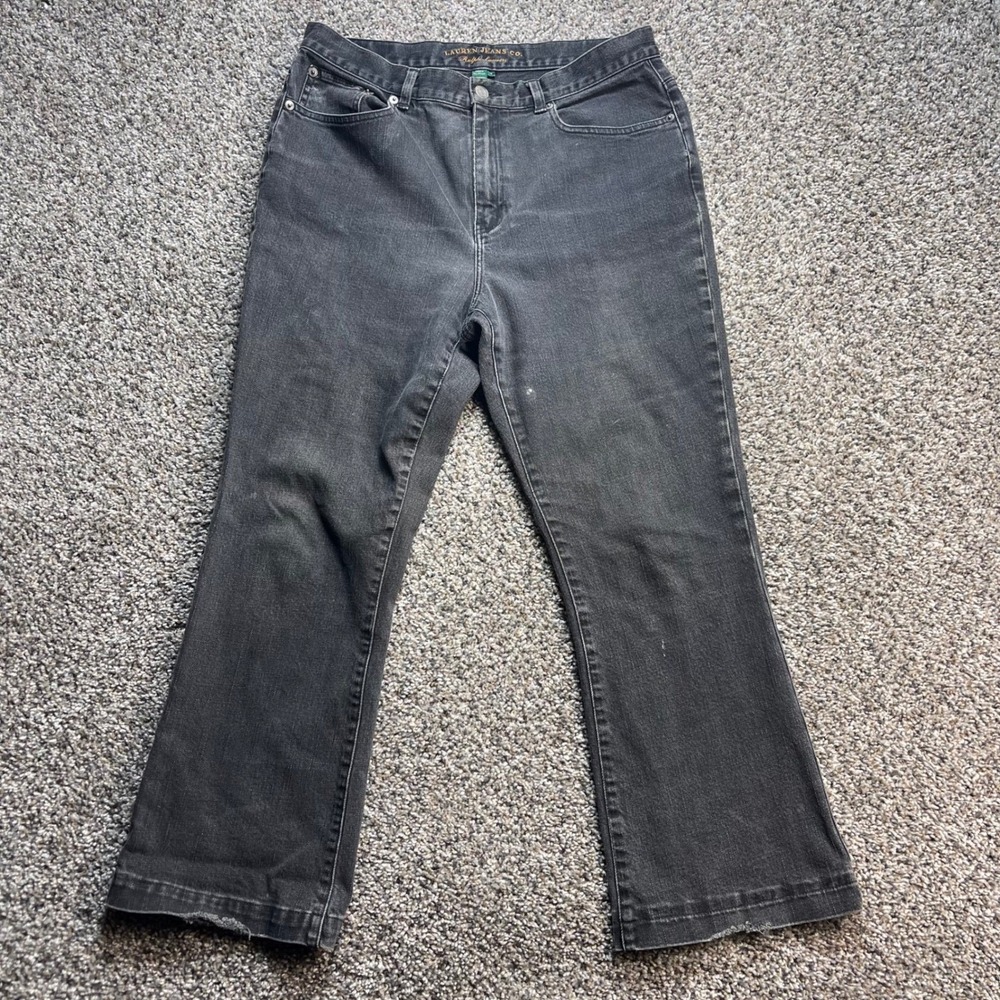 Lauren Ralph Lauren Women's 30x26 Black Bootcut Jeans Faded Stretch Denim